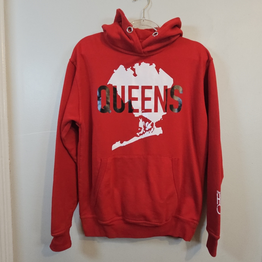 Queens NYC Red Hoodie Size Adult Small